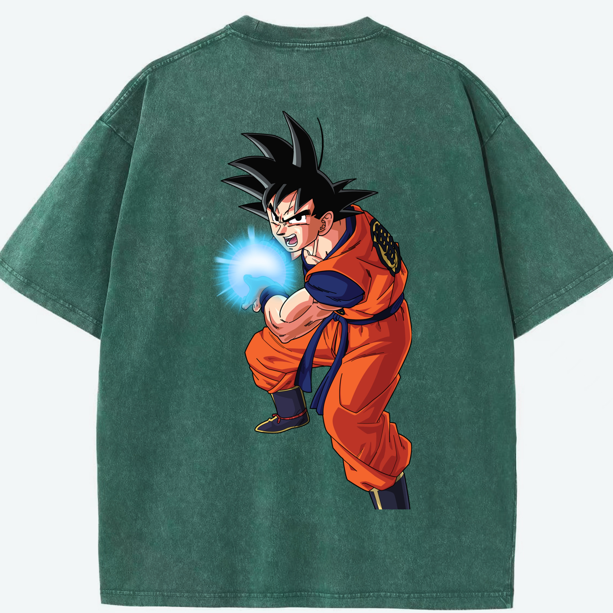 （画像用） ドラゴンボール 孫悟空（そん ごくう）Son Goku カカロット DRAGON BALL Kakarotto 綿100% ヴィンテージ風 半袖Tシャツ（背面プリント）
